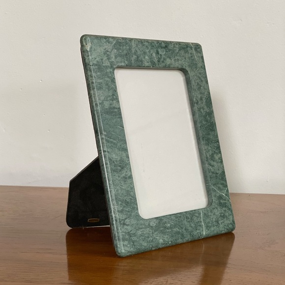 Vintage mirror in green marble frame, made in Taiwan - Picture 4 of 12